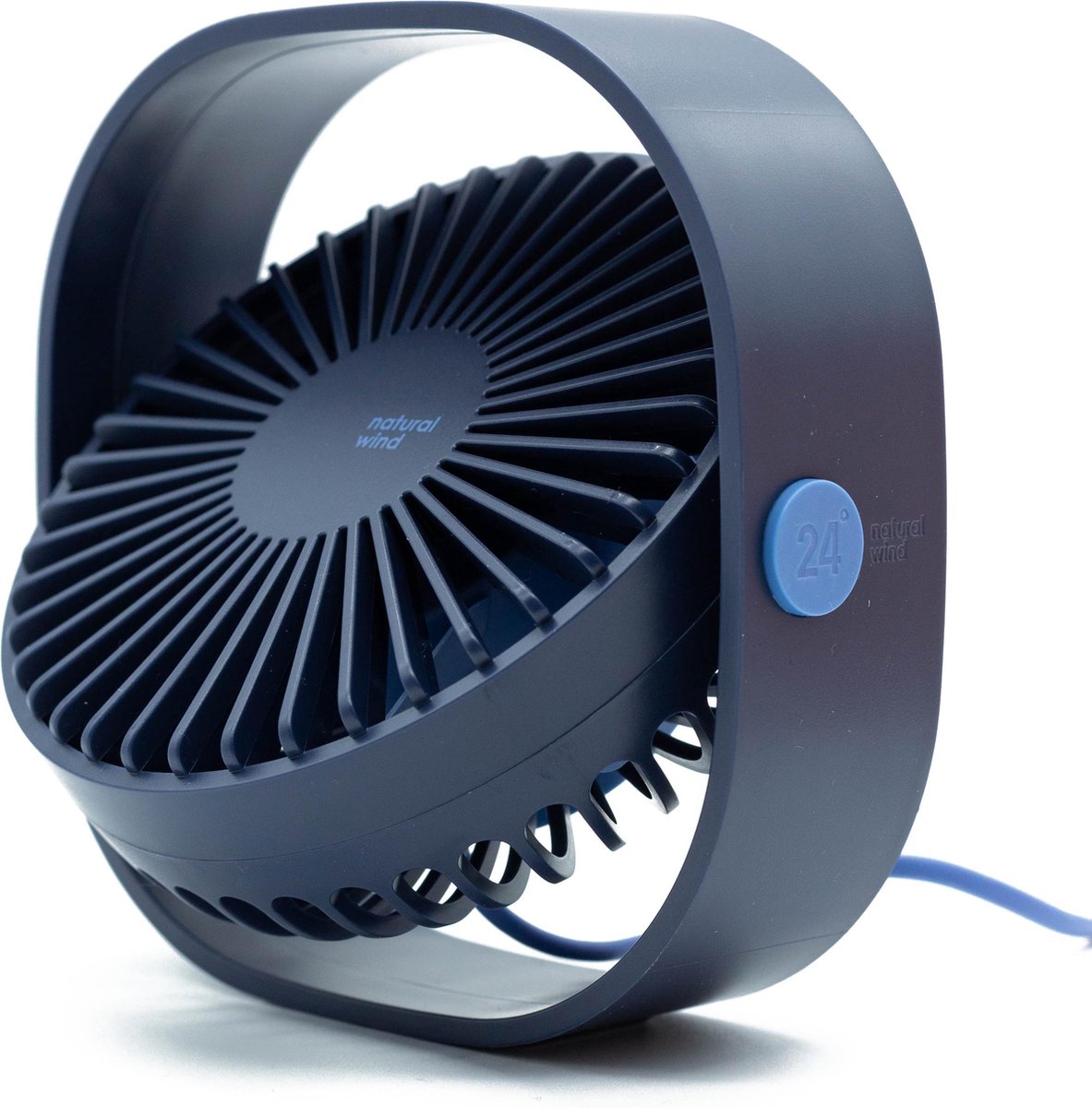 LW USB Mini Ventilator - Ventilator - Tafelventilator - Geluidstil - 3 standen - Blauw - Model 2023 - Winstpakker — afbeelding 5