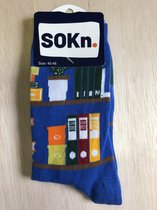 SOKn. trendy sokken BIBLIOTHEEK maat 40-46  (Ook leuk om kado te geven !)