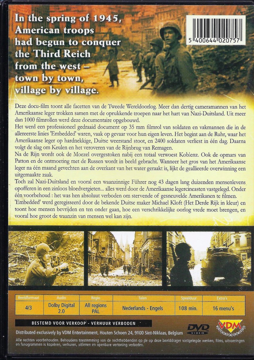 その他 Embedded 45: Shooting War in Germany [DVD] [Import] Embedded '45 - Shooting War in Germany WW2 DVD 2005