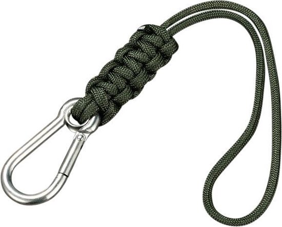 Foto: Keycords lanyard keycord karabijnhaaksluiting donkergroen metaal en nylon