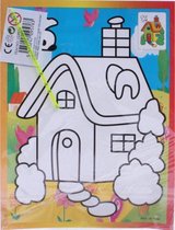 kraskaart huis 17 x 13 cm papier 2-delig