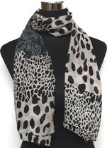 Sjaal dames - panterprint grijs - Viscose
