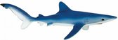 zeedieren Grote blauwe haai junior 17,5 cm blauw/wit