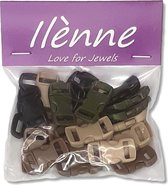 Ilènne - Paracord sluiting - Army mix - plastic - 25 stuks - voor armband