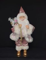 kerstman-staand-60cm-fluweel-roze