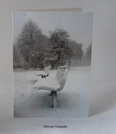 kleintje fotografie  winter bankje luxe unieke kerstkaart met envelop