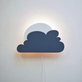 Arnhout Leuke wandlamp Maantje achter wolk Kinder/babykamer Wit/nachtblauw