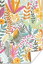 Poster Zomer - Planten - Bloemen - Bladeren - 80x120 cm