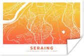 Poster Stadskaart - Seraing - Oranje - België - 60x40 cm - Plattegrond