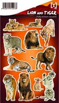 stickervel Lion & Tiger junior 19 x 11 cm PVC bruin