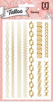 stickervel Tattoo Chains junior papier goud 9 stuks