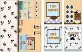 decoratiestickers Pet Store 6-delig