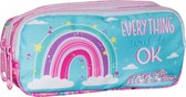 pennenetui Everything 21 x 6 x 9 cm blauw/roze