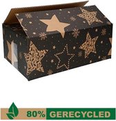 Kerstpakket Doos leeg – Sterren - Kerstverpakking – 5 stuks – Zwart – 310x200x140 mm – Medium
