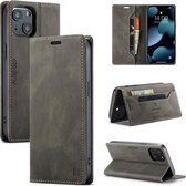 AutSpace - Telefoonhoesje geschikt voor Apple iPhone 13 - Wallet Book Case - Magneetsluiting - met RFID bescherming - Bruin