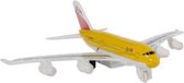 vliegtuig jongens 14 cm die-cast pull-back geel/wit