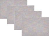 8x Rechthoekige placemats metallic pasteltinten geweven 30 x 45 cm - Borden onderleggers