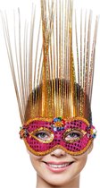 Roze Venetiaans masker met sprieten
