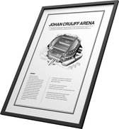 Johan Cruijf Arena Poster inclusief lijst - Het voetbal kerst of sinterklaas cadeau voor AJAX fans