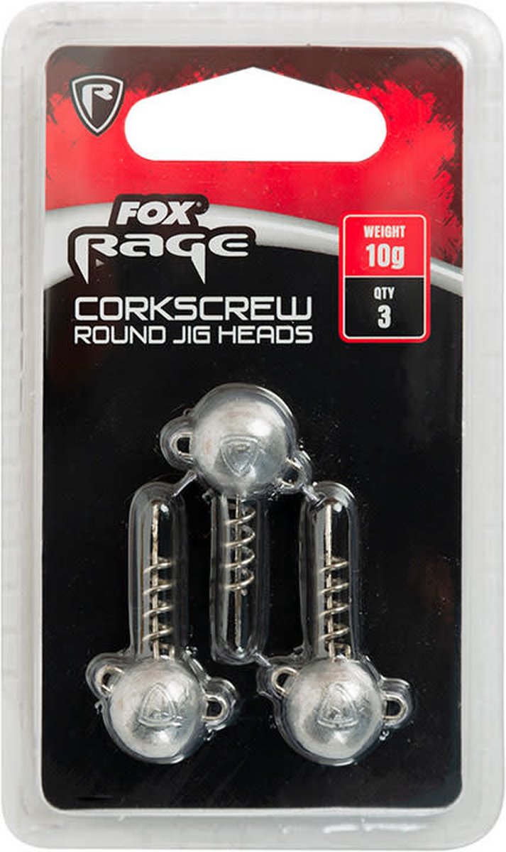 Fox Rage Corkscrew Round Jig Heads (3 pcs) - Maat : 10g van Merkloos — afbeelding 4