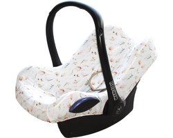 Wallabiezzz Baby autostoelhoes geschikt voor Maxi-Cosi - Hoes voor autostoel groep 0+ - Geschikt voor 3-puntsgordel - Baby Cadeau - Combineer met bijpassende Wallabiezzz Zonnekap Gordelbeschermer en Speendoekje - Comfortabel - Pastelkleur