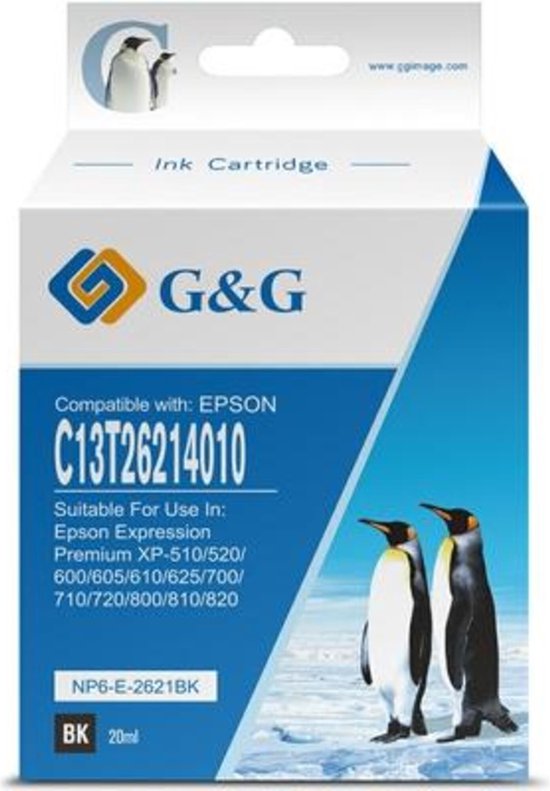 G&G Inktcartridge Epson 26XL - Zwart