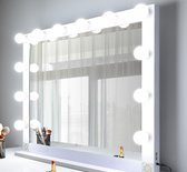 Hollywood spiegel Coconut | Make up spiegel met verlichting | 80x65 cm | Helderheid aanpasbaar
