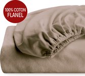 Hoeslaken LUXE FLANEL 140 x 200 cm  Taupe