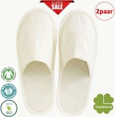 BIO LINNEN badslippers 2 paar | 100% Biologisch afbreekbaar Pantoffels | ONE SIZE | ideaal voor Hotel - Sauna bezoek - verpleging