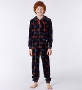 Woody onesie - ijsbeer - bruin - 212-2-QOP-V/935 - maat 128