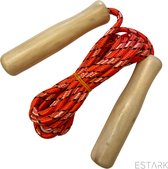 ESTARK Springtouw 240 cm met Houten Handvatten - Skipping Rope -  Buitenspeelgoed - Ropeskipping - Sportief speelgoed voor jongens meisjes kinderen - Springtouw