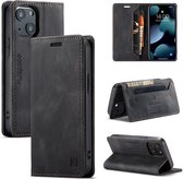 Luxe Flip Case met RFID Bescherming Kaarthouder en Magneetsluiting voor iPhone 13 Mini _ Zwart