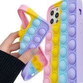 Iphorion - Pop It - Fidget - Coque de téléphone portable Pop It pour Iphone 12/12pro - rose-jaune-turqbleu-violet