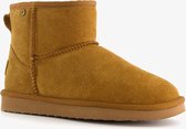 Hush Puppies gevoerde suede dames enkellaarsjes - Cognac - Maat 38 - Echt leer