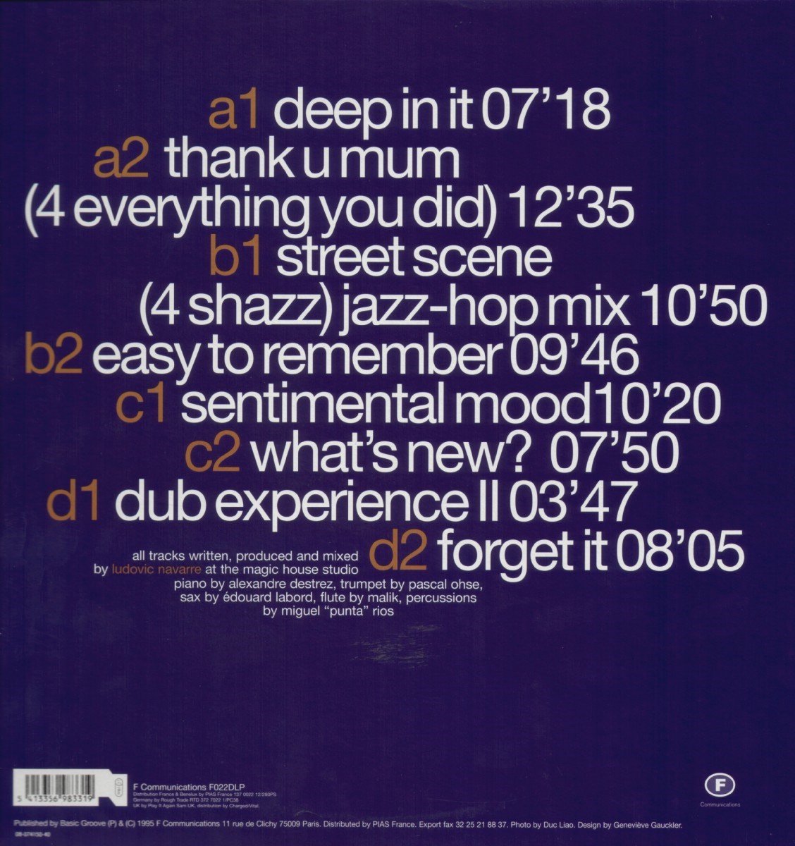 St Germain Boulevard (LP), St Germain LP (album) Muziek