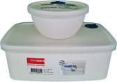 Sunware - Voordelset - Lunchbox en fruittrommel - 2.4L - Rechthoekig - Geschikt voor magnetron en vriezer