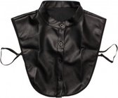 Dames Los Kraagje - Zwart - Leatherlook - Opstaande kraag