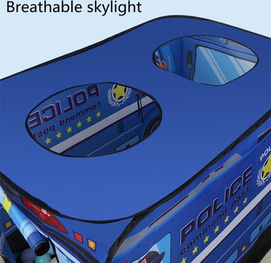 TDR-Kinder auto tent -speelhuistent- opvouwbare tent - Politiewagen 112*70*75CM — afbeelding 2