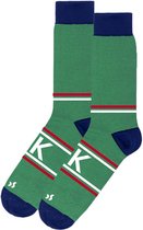 dstinctive - kerst sokken met personalisatie / initiaal / letter - K -  strepen - maat 35-40