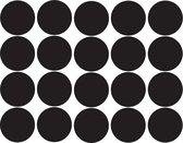 Muursticker rondjes | 5cm | 20 stuks | zwart
