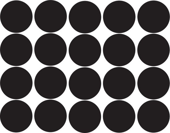 Muursticker rondjes | 5cm | 20 stuks | zwart | bol