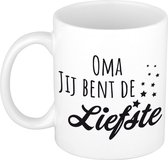 Oma jij bent de liefste mok / beker wit - cadeau verjaardag