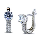 Silventi 9SIL-21555 Zilveren Oorringen - Dames - Zirkonia - 18 x 3,6 mm - Rhodium - Zilver
