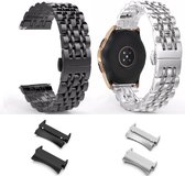 Smartwatch bandjes - 2 pack - Geschikt voor Samsung Galaxy Watch 4 Classic - Horlogebandje - RVS metaal - Fungus - Fijne schakel - Zwart zilver