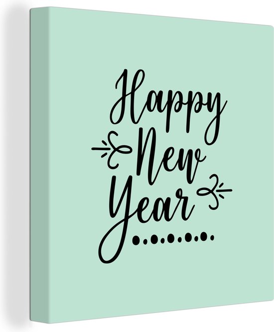 Citation Du Nouvel An Happy Annee Decoration Murale Vert 90x90 Cm Tirage Photo Bol Com