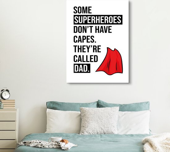 Tableau Toile Cadeau Père - Vaderdag - Dire - 120x160 cm - Décoration murale XXL