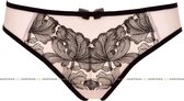 Dames Slip  Zwart-Roos Maat 38 Gorteks Lingerie Flora