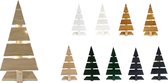 Floranica® Houten kerstboom | Niet geïmpregneerd | Natuurlijk larikshout | Hoogte 59cm | Voetwijdte 27cm | Mooie kerstversiering | Modern ontwerp | Kerstcadeau | LED-verlichting inbegrepen