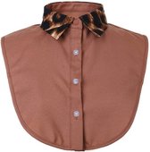 Dames Los Kraagje - Bruin - Puntkraag - Leopardprint