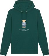 Indigo Island Amsterdam - Premium Hoodie - Signature Teddybeer- Green- Maat S